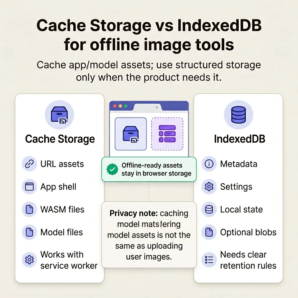 Cache Storage 和 IndexedDB 浏览器离线存储对比图